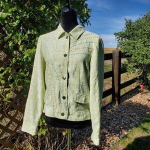 Canvasbacks Light Green Women’s Casual Blazer Jacket Size XL Vintage
